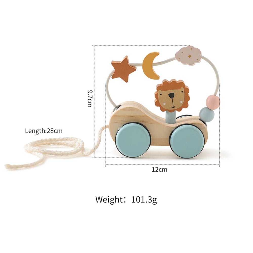 Montessori Wooden Baby Dragging Car - Tiny Explorers Club