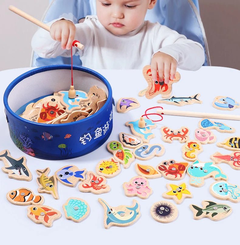 Montessori Wooden Magnetic Fishing Toy - Tiny Explorers Club