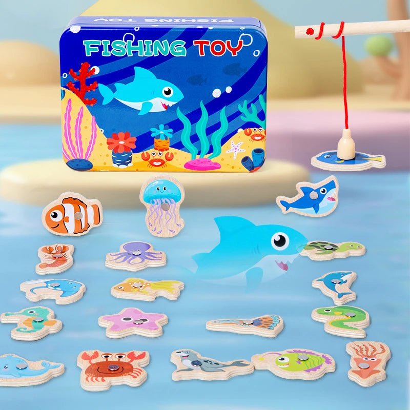 Montessori Wooden Magnetic Fishing Toy - Tiny Explorers Club