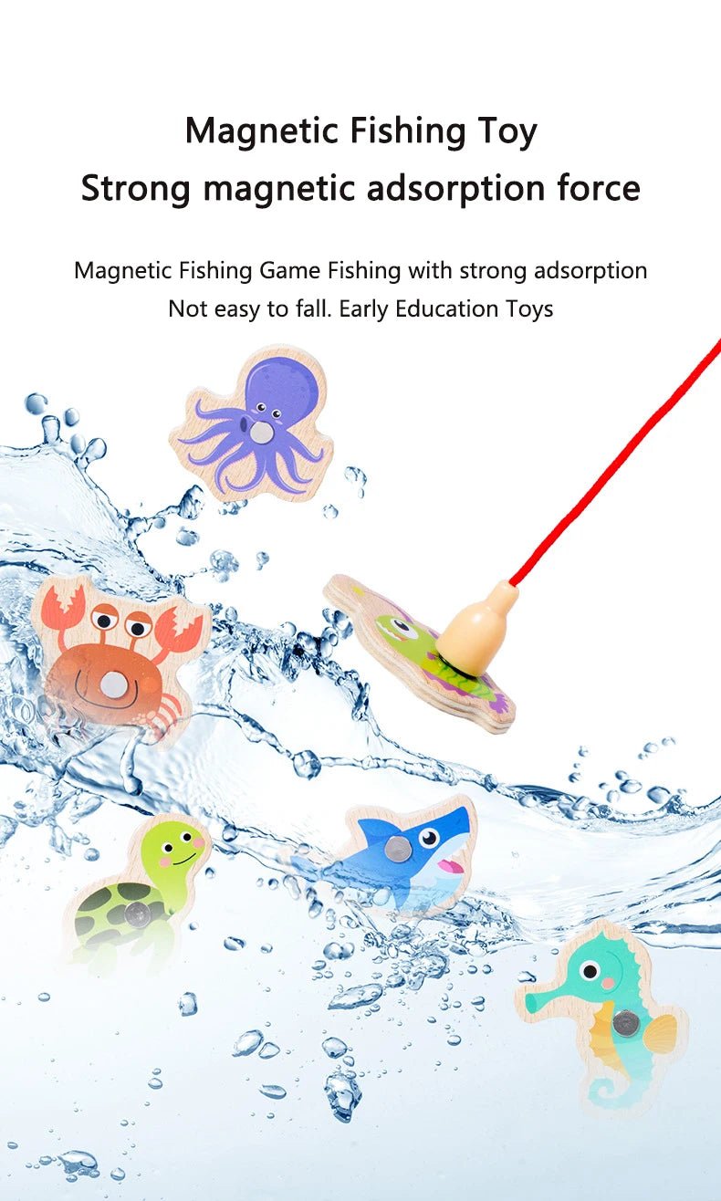Montessori Wooden Magnetic Fishing Toy - Tiny Explorers Club