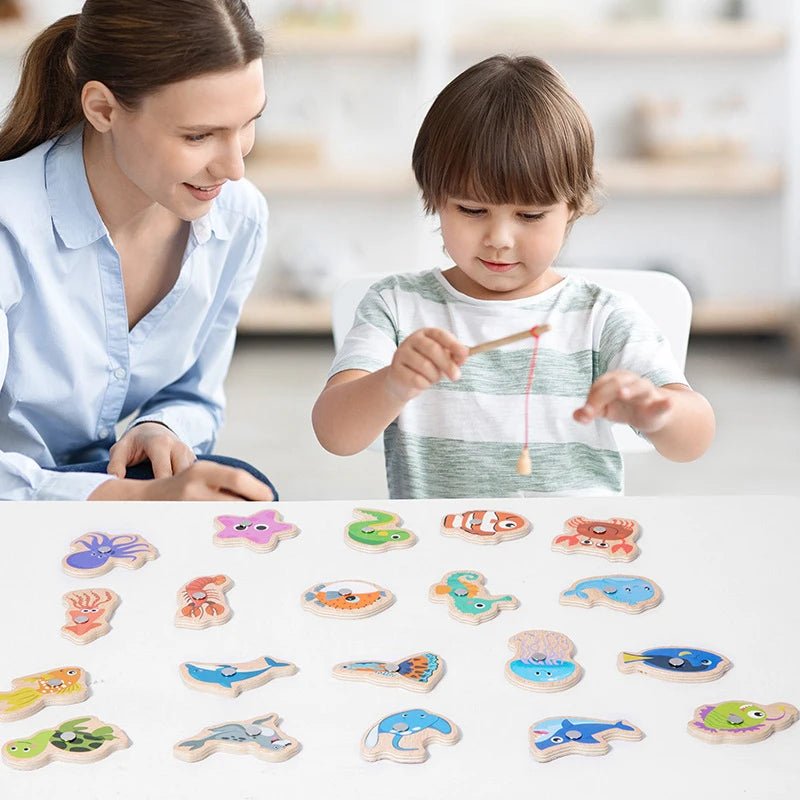 Montessori Wooden Magnetic Fishing Toy - Tiny Explorers Club