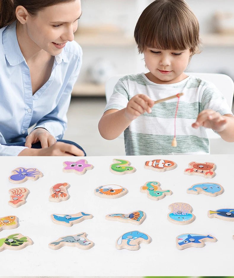Montessori Wooden Magnetic Fishing Toy - Tiny Explorers Club