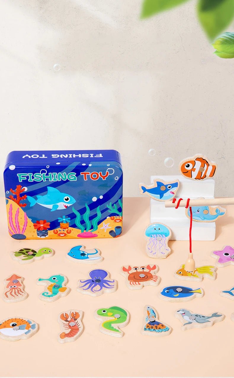 Montessori Wooden Magnetic Fishing Toy - Tiny Explorers Club