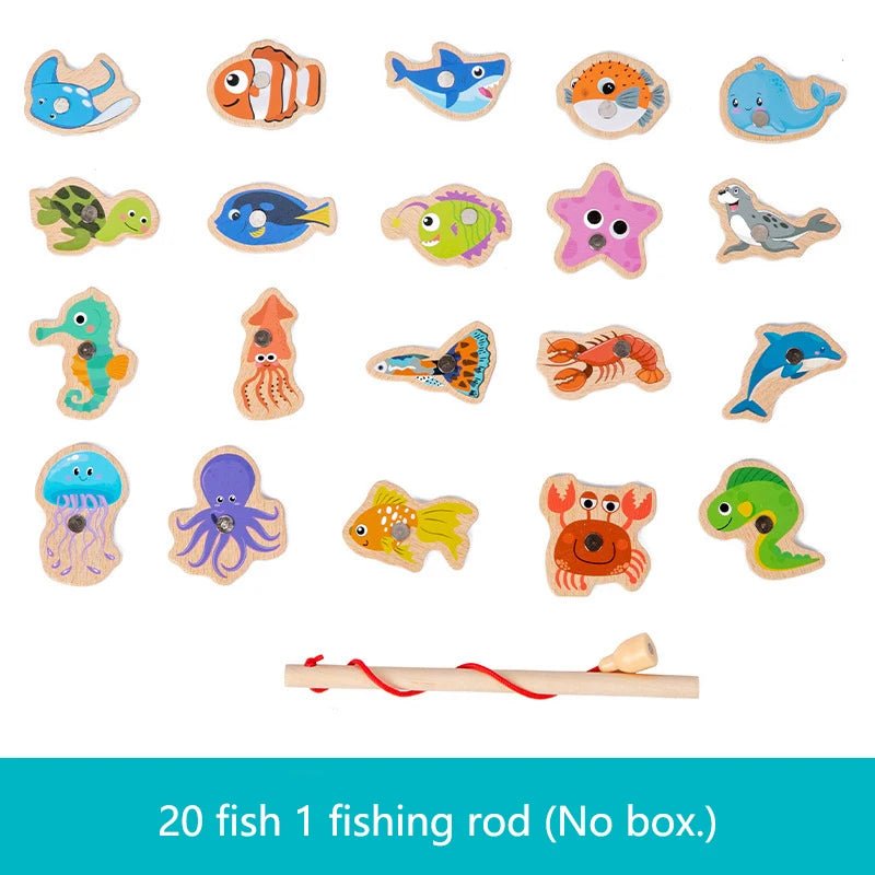 Montessori Wooden Magnetic Fishing Toy - Tiny Explorers Club