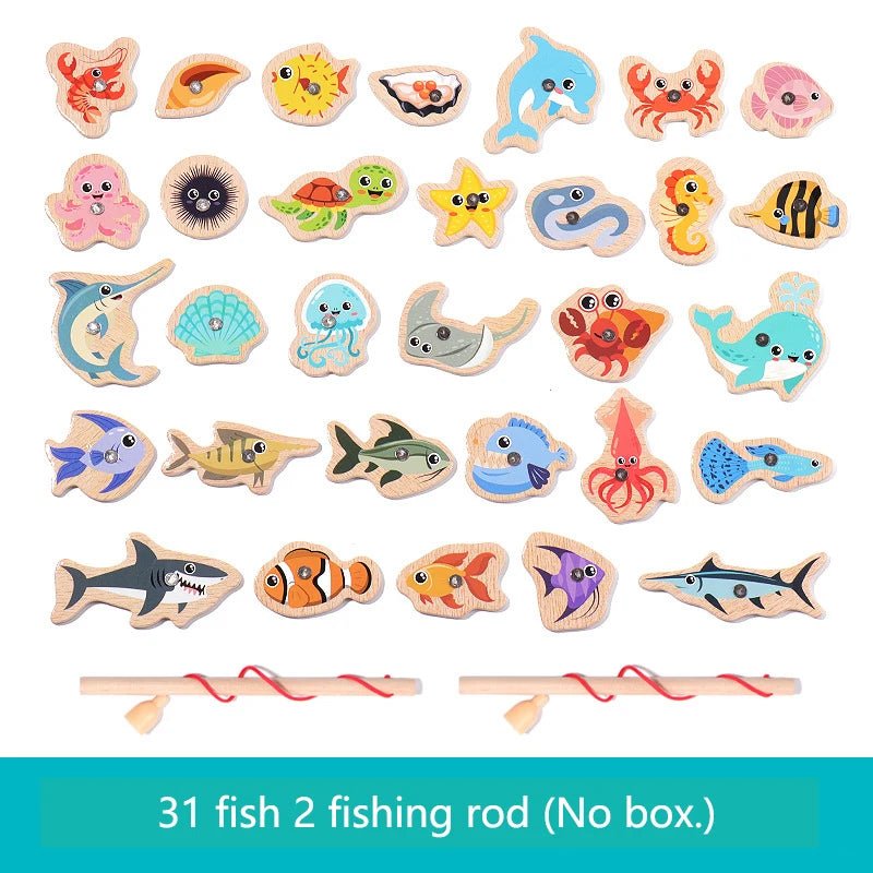 Montessori Wooden Magnetic Fishing Toy - Tiny Explorers Club