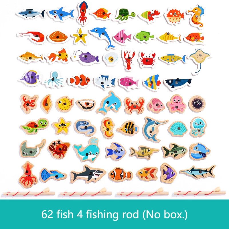 Montessori Wooden Magnetic Fishing Toy - Tiny Explorers Club