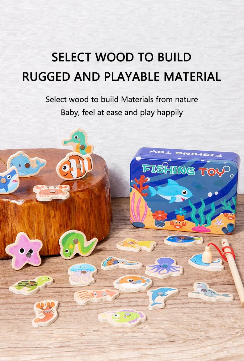 Montessori Wooden Magnetic Fishing Toy - Tiny Explorers Club
