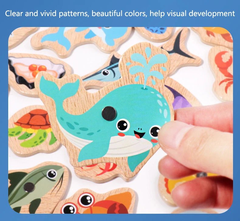 Montessori Wooden Magnetic Fishing Toy - Tiny Explorers Club
