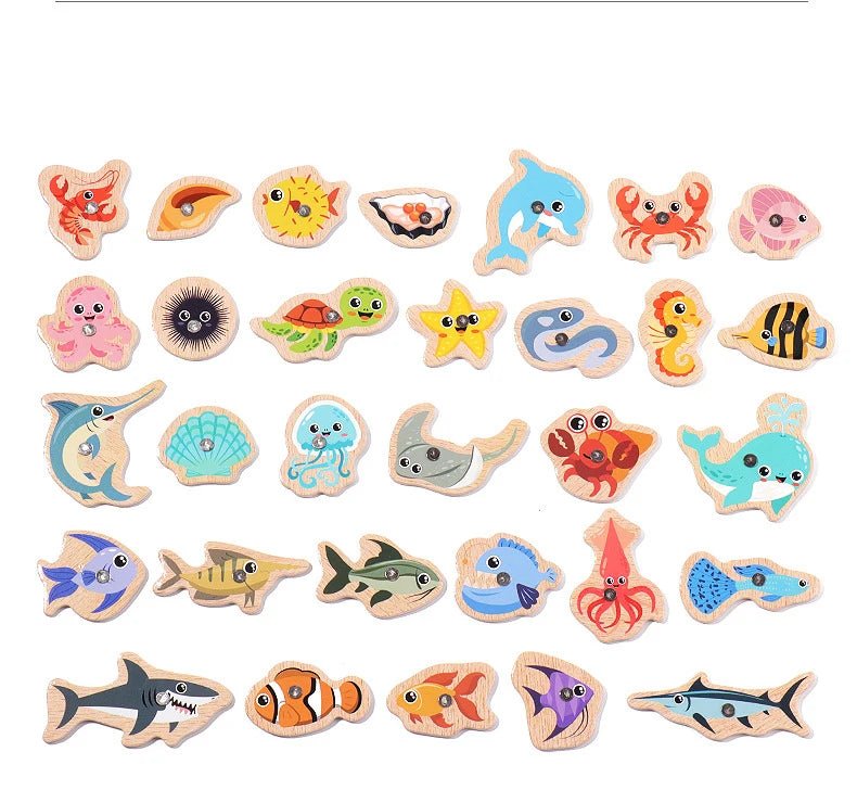 Montessori Wooden Magnetic Fishing Toy - Tiny Explorers Club