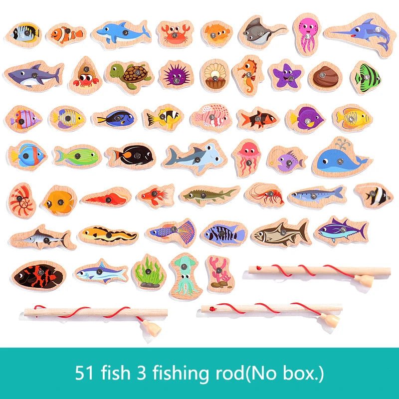 Montessori Wooden Magnetic Fishing Toy - Tiny Explorers Club