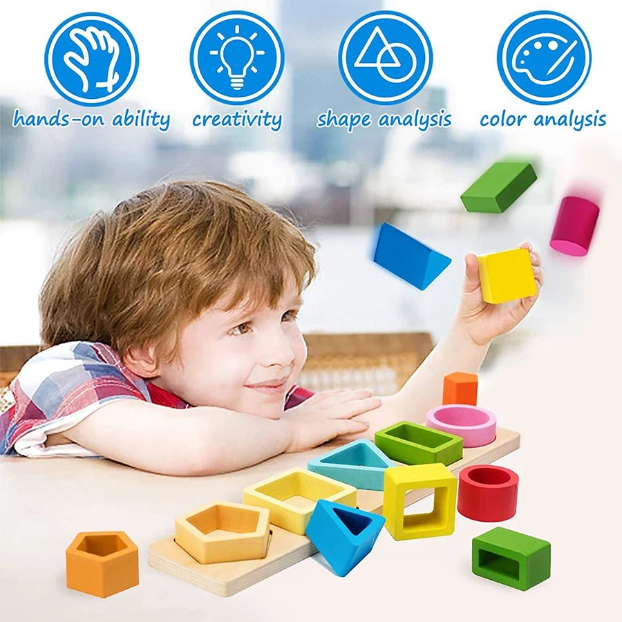 Montessori Wooden Sorting Stacking Toys - Tiny Explorers Club