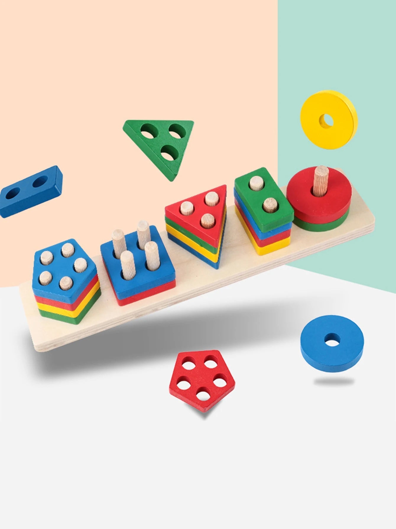 Montessori Wooden Sorting Stacking Toys - Tiny Explorers Club