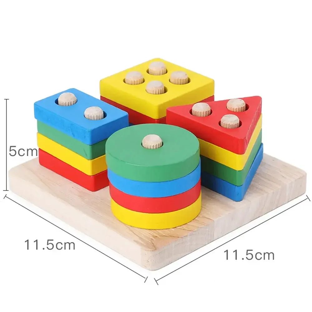 Montessori Wooden Sorting Stacking Toys - Tiny Explorers Club