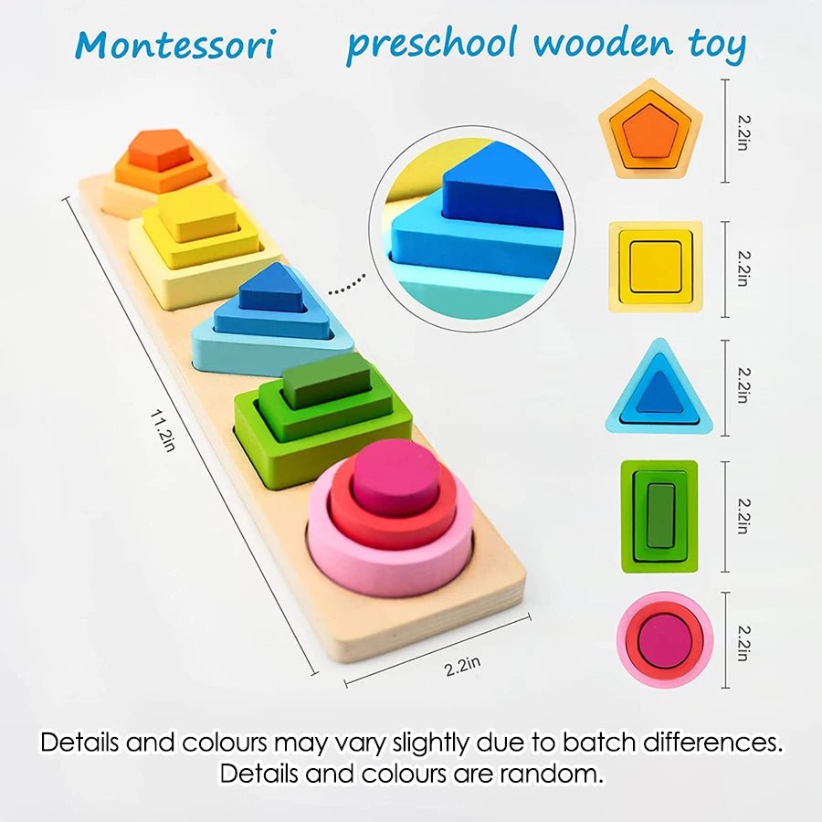 Montessori Wooden Sorting Stacking Toys - Tiny Explorers Club