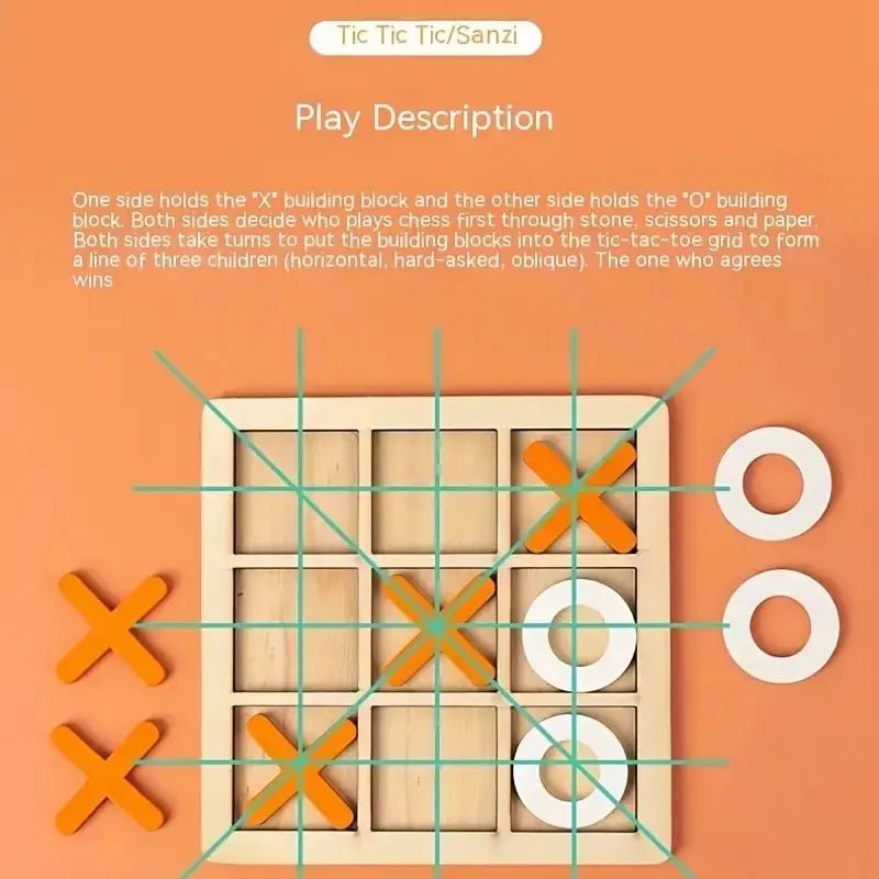 Montessori Wooden Toy Mini Naughts and Crosses - Tiny Explorers Club