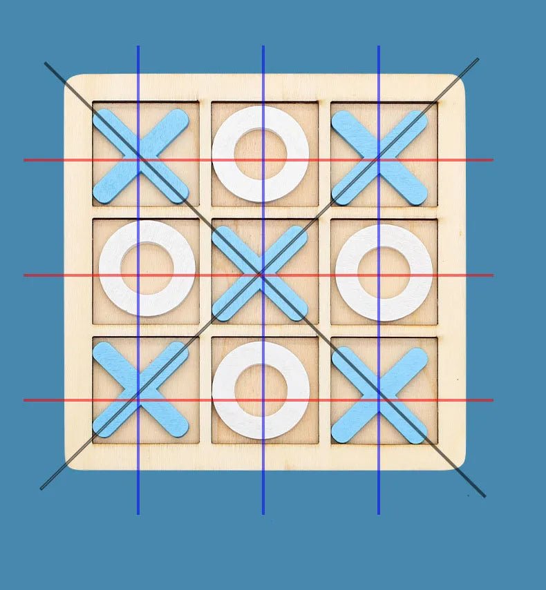 Montessori Wooden Toy Mini Naughts and Crosses - Tiny Explorers Club
