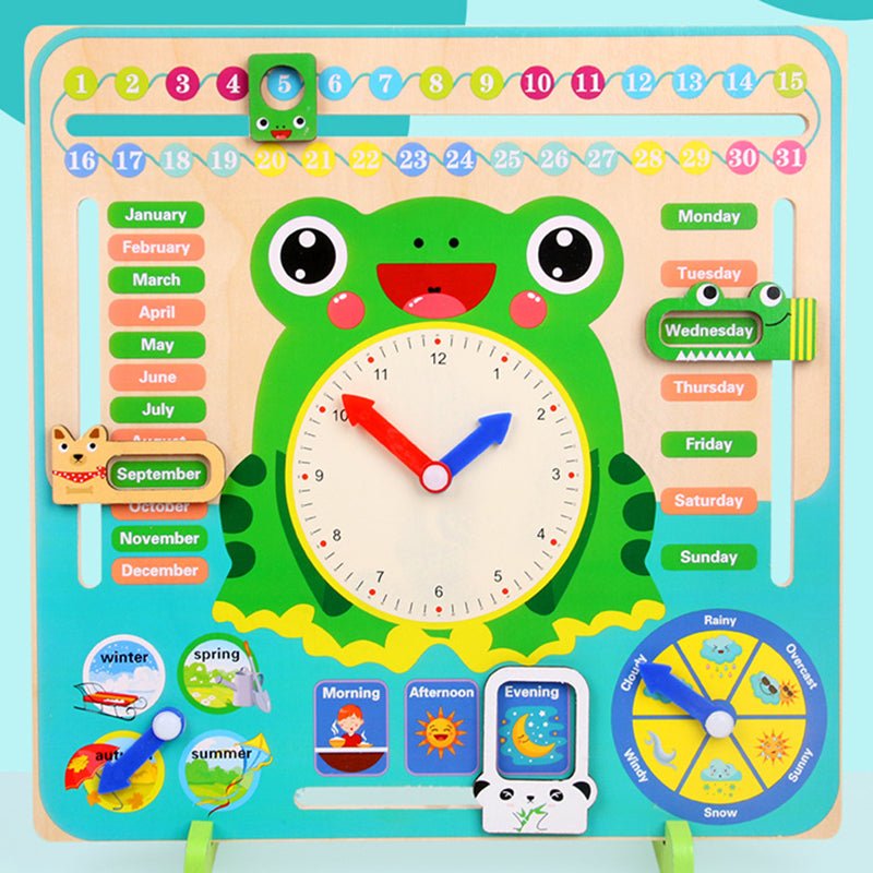 Montessori Wooden Toys Baby Weather Season Calendar Clock - Teaching Aid for Children - Tiny Explorers Club