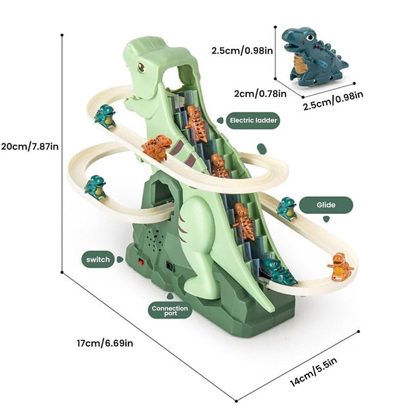 Race Track Toy Climbing Stairs Toys Roller Coaster Toy With 3 Dinosaurs Track S - Tiny Explorers Club