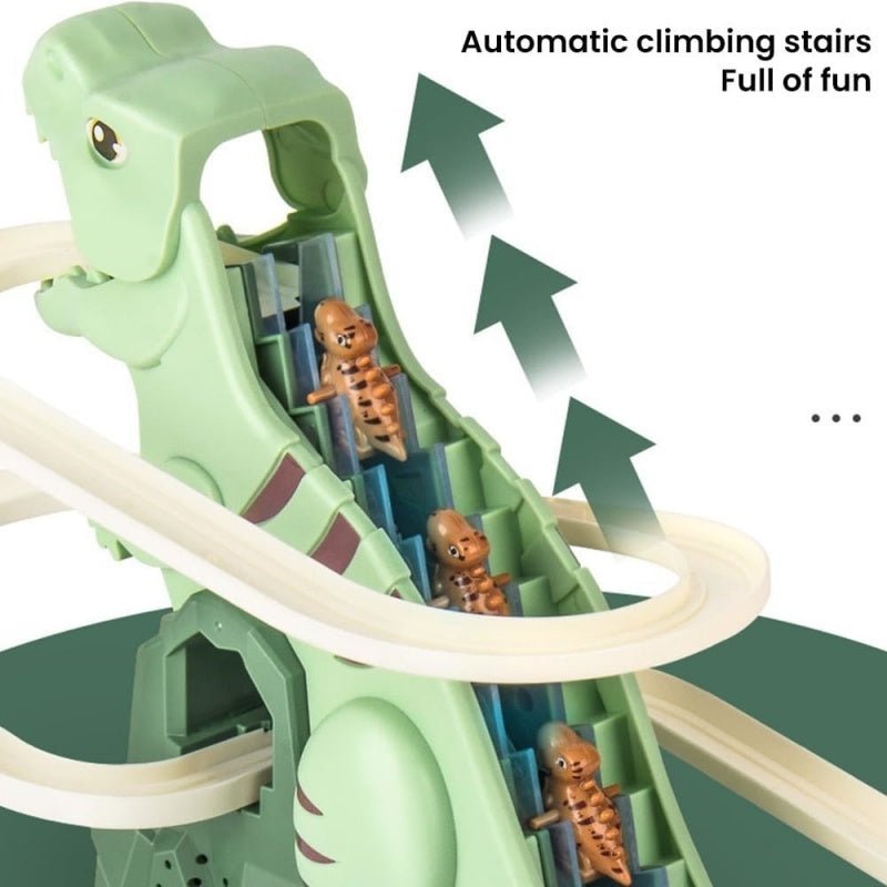 Race Track Toy Climbing Stairs Toys Roller Coaster Toy With 3 Dinosaurs Track S - Tiny Explorers Club