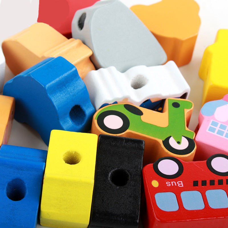Transport Treading Toy - Wooden Educational Montessori Learning - Tiny Explorers Club