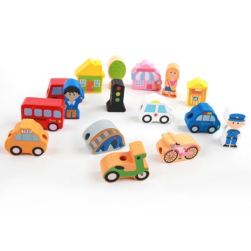 Transport Treading Toy - Wooden Educational Montessori Learning - Tiny Explorers Club