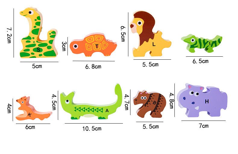 Wooden Animal Alphabet Stacking Blocks - Tiny Explorers Club