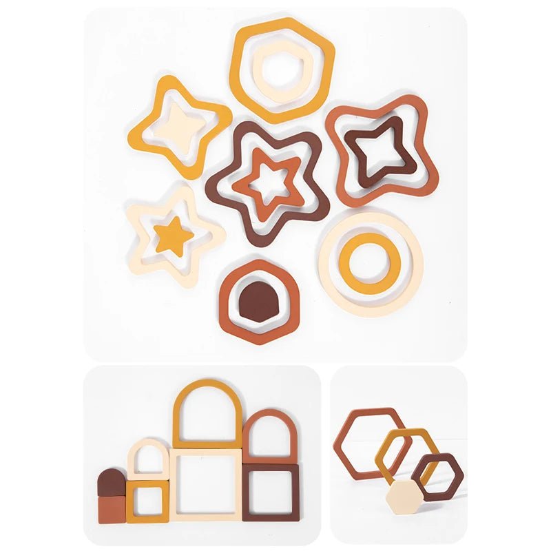 Wooden Geometric Shapes Game Montessori Jigsaw - Tiny Explorers Club
