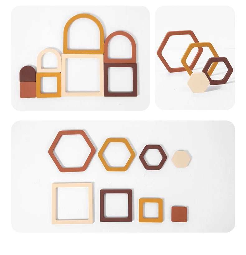 Wooden Geometric Shapes Game Montessori Jigsaw - Tiny Explorers Club