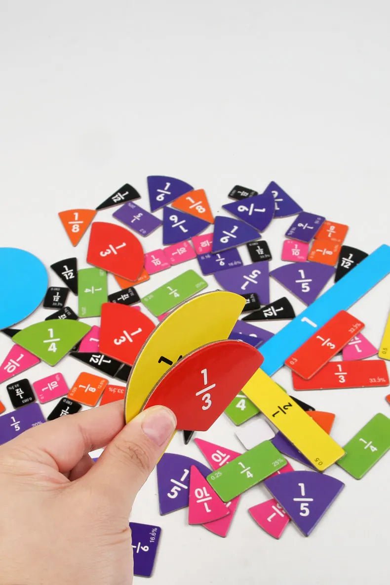 Wooden Math Fraction Learning Set With Cards - Tiny Explorers Club
