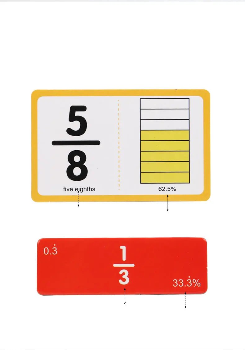 Wooden Math Fraction Learning Set With Cards - Tiny Explorers Club