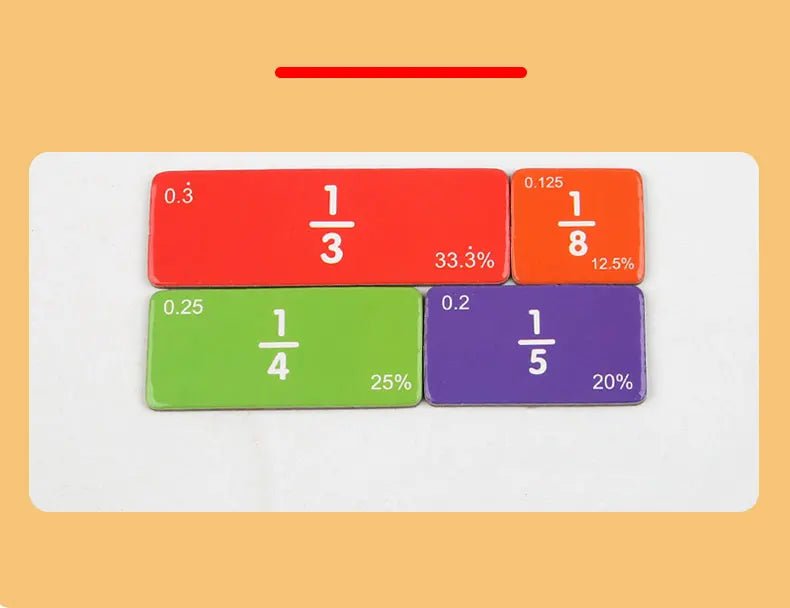 Wooden Math Fraction Learning Set With Cards - Tiny Explorers Club