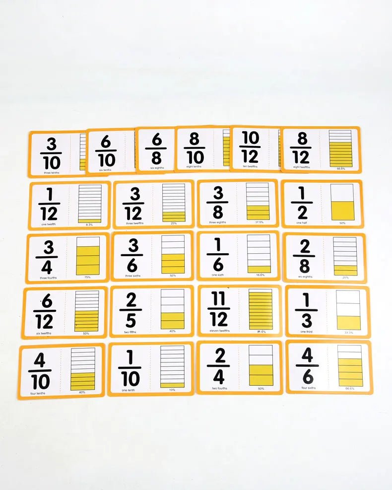 Wooden Math Fraction Learning Set With Cards - Tiny Explorers Club