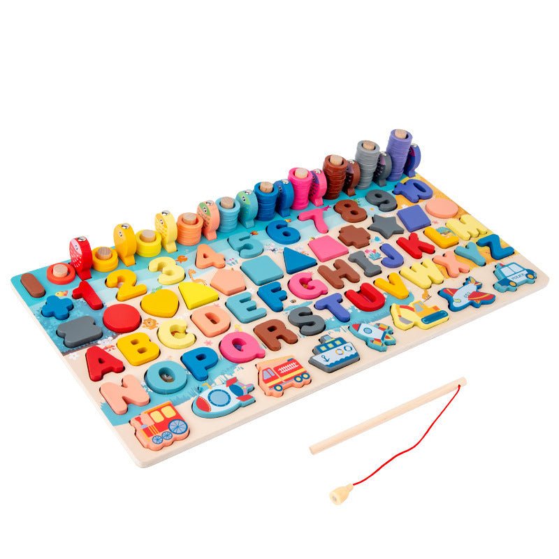 Wooden Montessori Learning Shape Colour Maths and Counting Jigsaw - Tiny Explorers Club