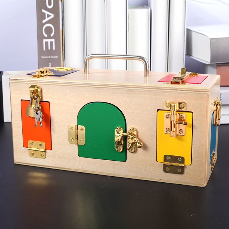 Wooden Montessori Problem Solving Lock Box - Tiny Explorers Club