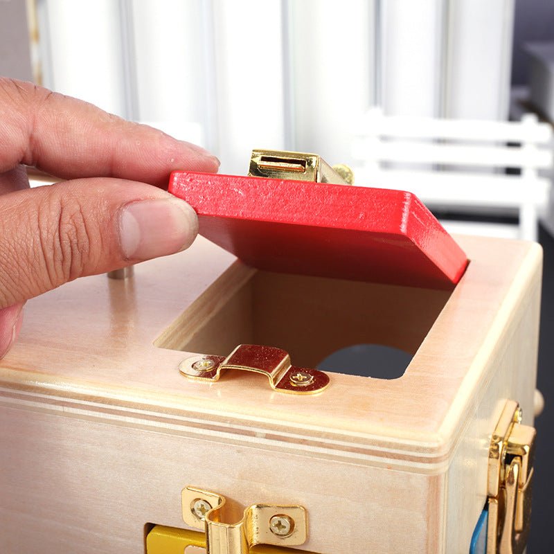 Wooden Montessori Problem Solving Lock Box - Tiny Explorers Club
