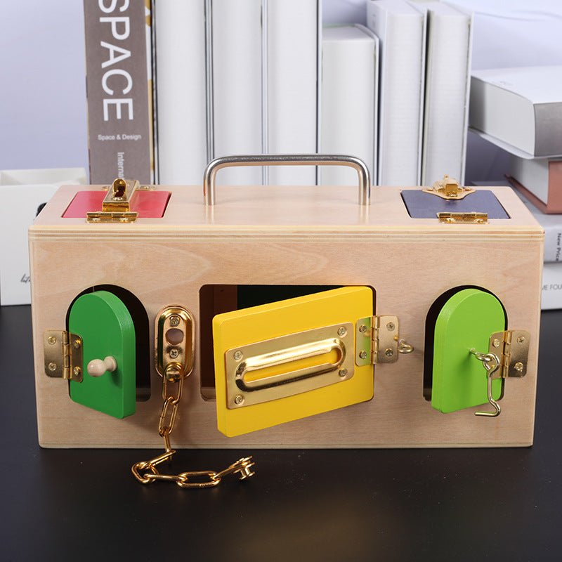 Wooden Montessori Problem Solving Lock Box - Tiny Explorers Club