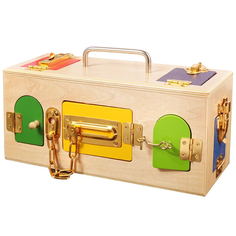 Wooden Montessori Problem Solving Lock Box - Tiny Explorers Club