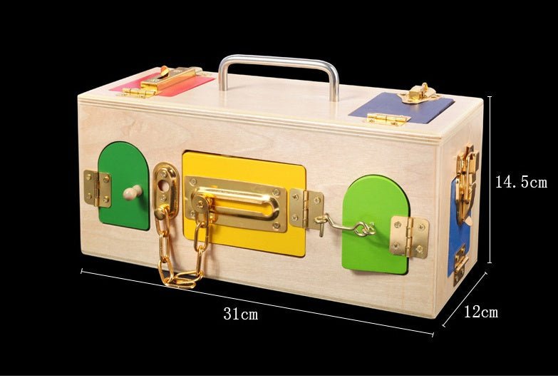 Wooden Montessori Problem Solving Lock Box - Tiny Explorers Club