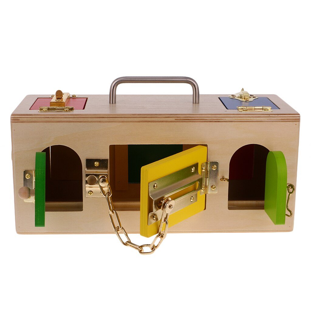 Wooden Montessori Problem Solving Lock Box - Tiny Explorers Club