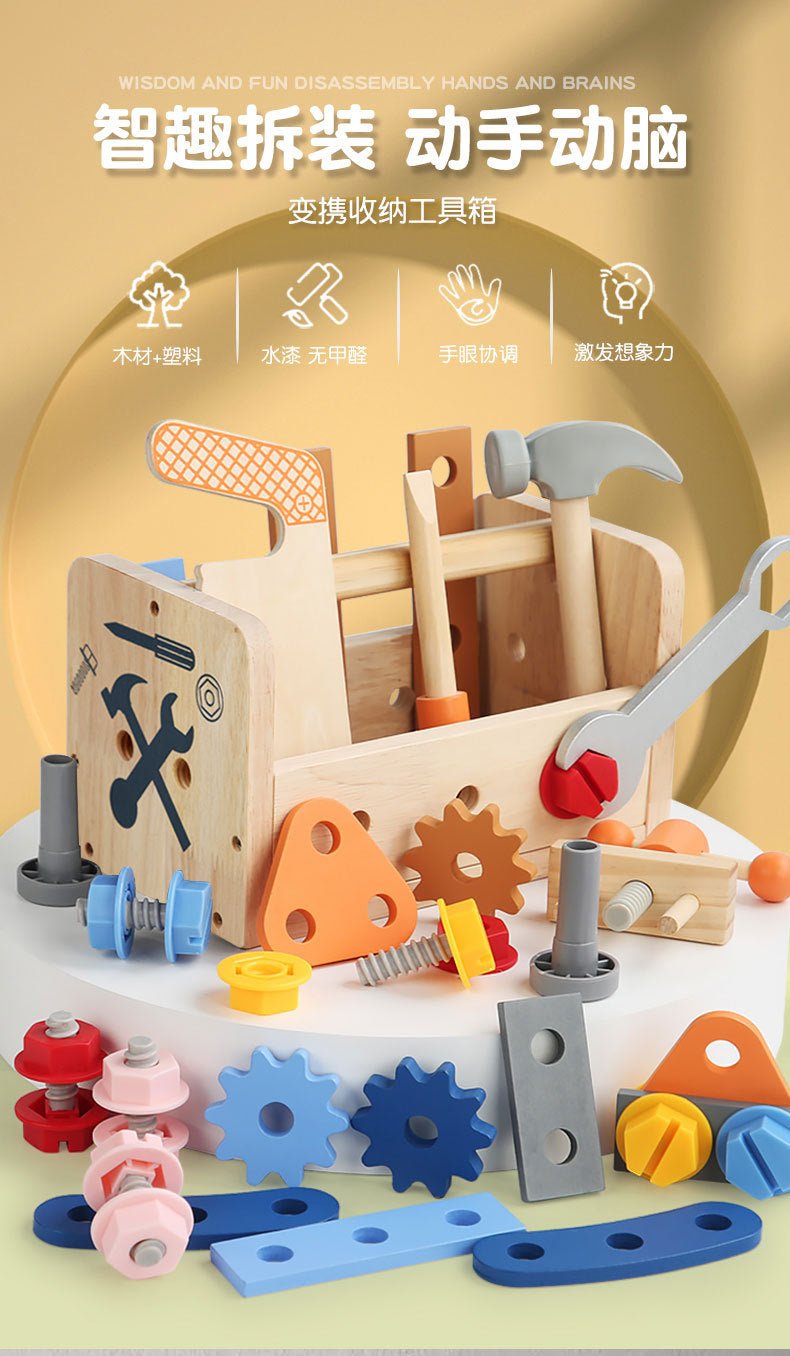 Wooden Montessori style Tool Box - Tiny Explorers Club