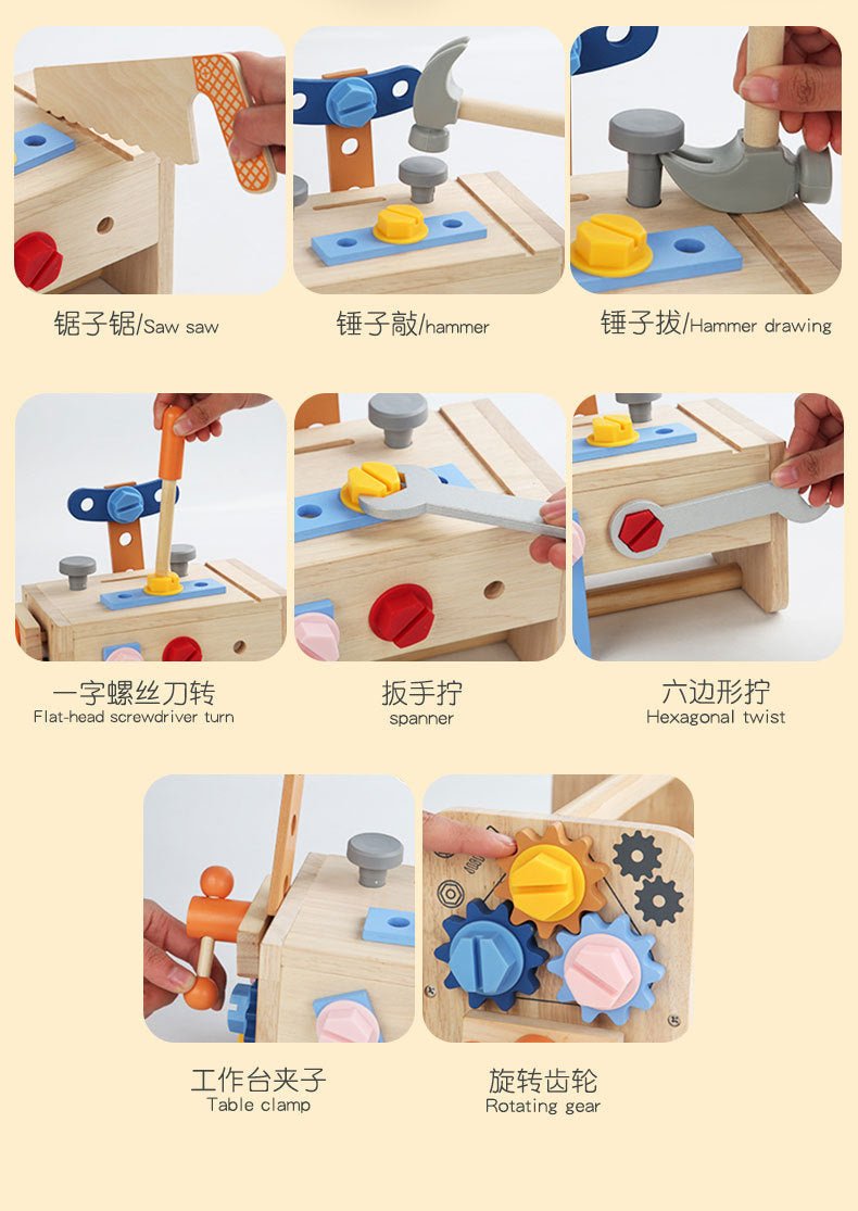 Wooden Montessori style Tool Box - Tiny Explorers Club