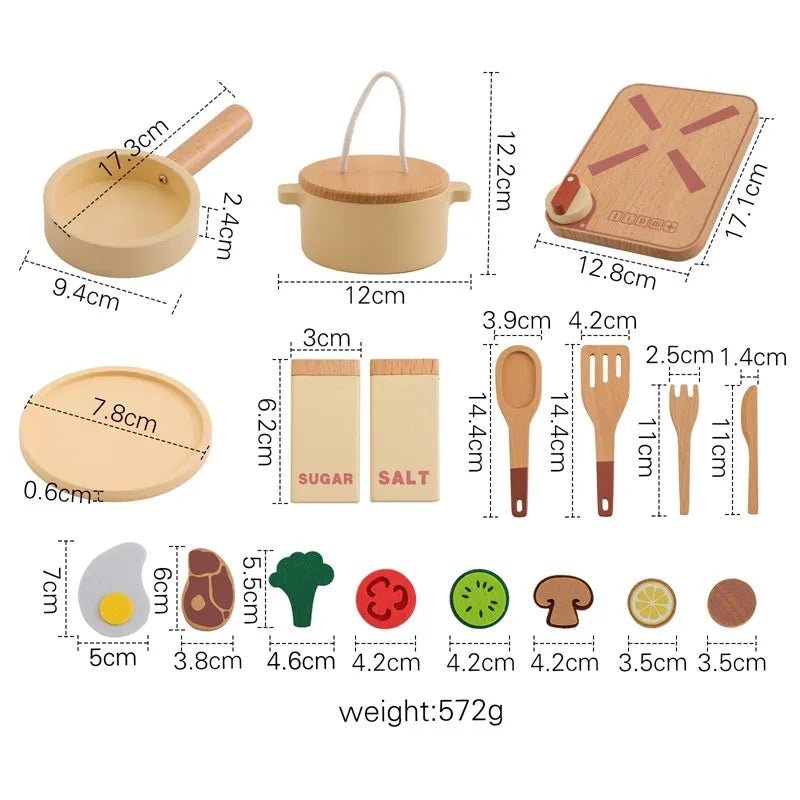 Wooden Montessori Toys Playing House Afternoon Tea Set - Tiny Explorers Club