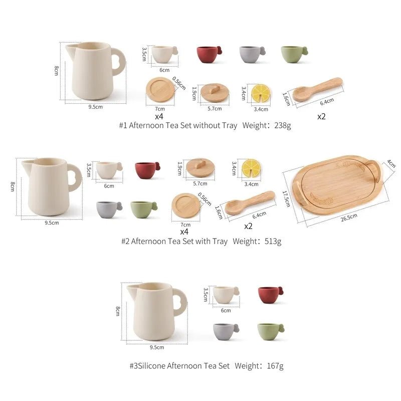 Wooden Montessori Toys Playing House Afternoon Tea Set - Tiny Explorers Club