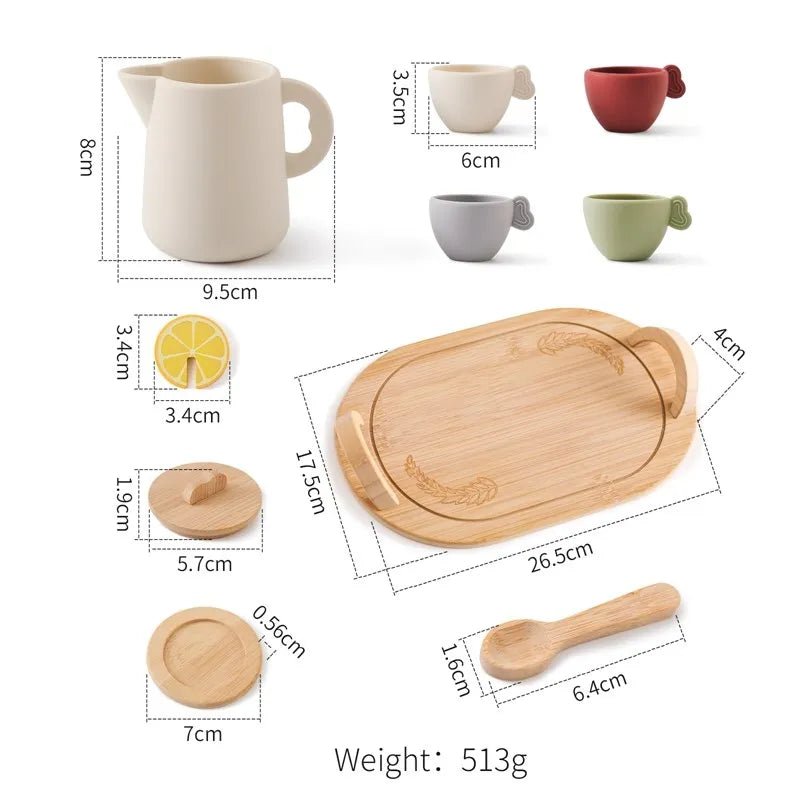 Wooden Montessori Toys Playing House Afternoon Tea Set - Tiny Explorers Club