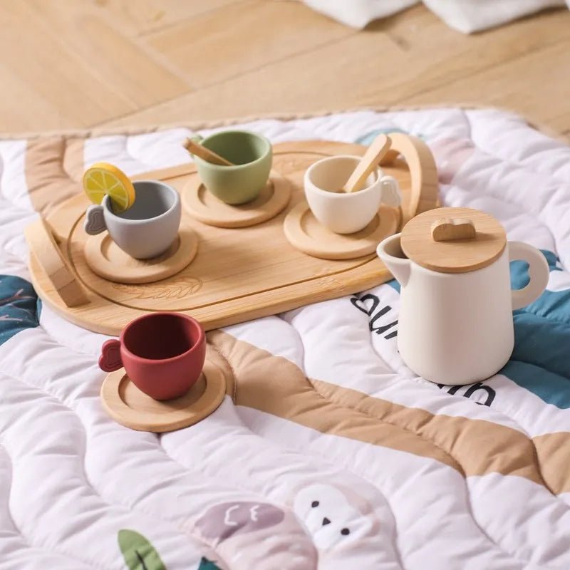 Wooden Montessori Toys Playing House Afternoon Tea Set - Tiny Explorers Club
