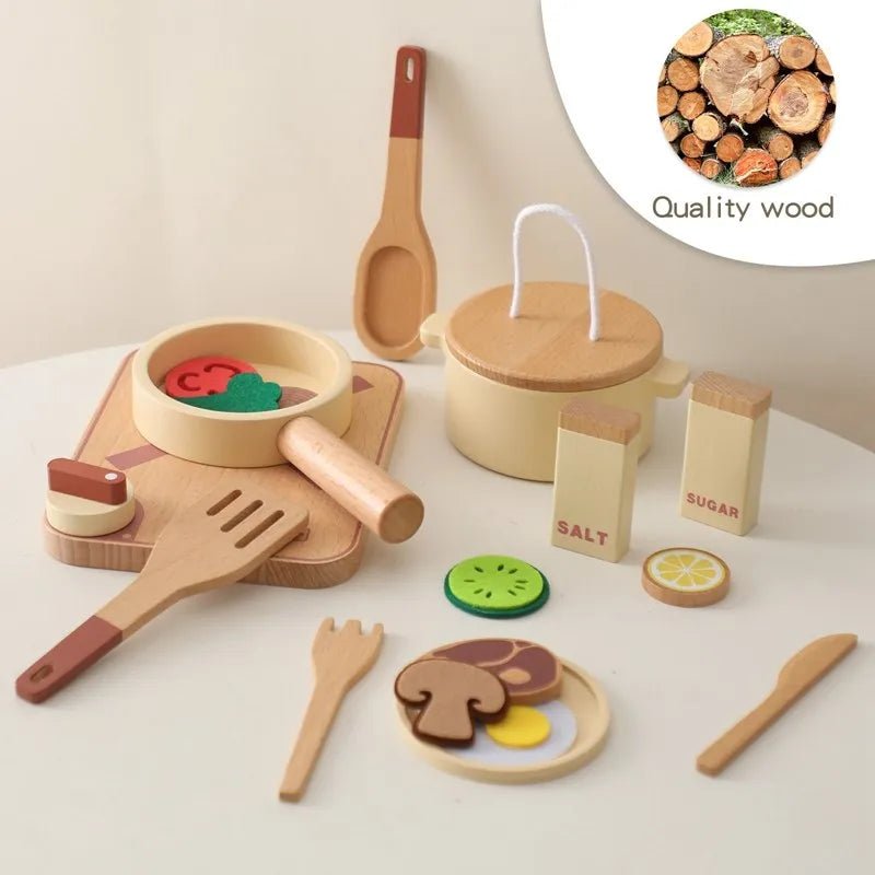 Wooden Montessori Toys Playing House Afternoon Tea Set - Tiny Explorers Club