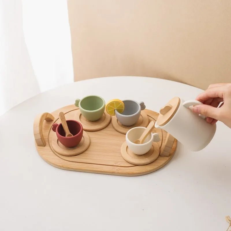 Wooden Montessori Toys Playing House Afternoon Tea Set - Tiny Explorers Club