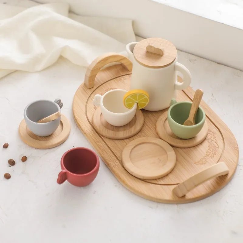 Wooden Montessori Toys Playing House Afternoon Tea Set - Tiny Explorers Club
