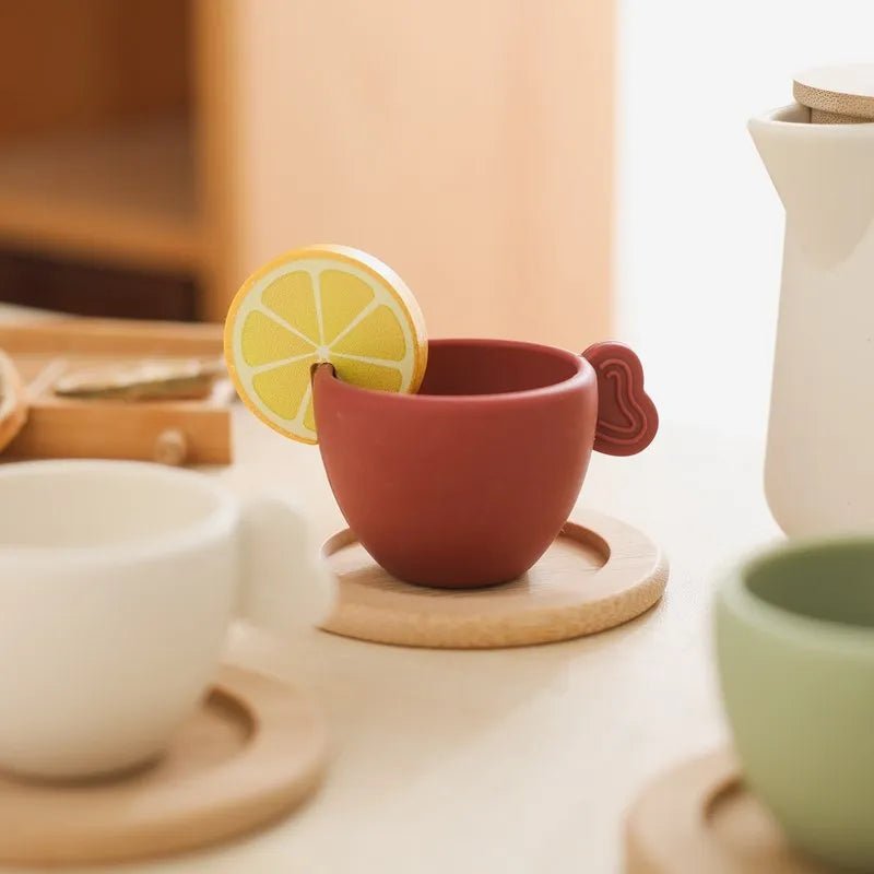 Wooden Montessori Toys Playing House Afternoon Tea Set - Tiny Explorers Club
