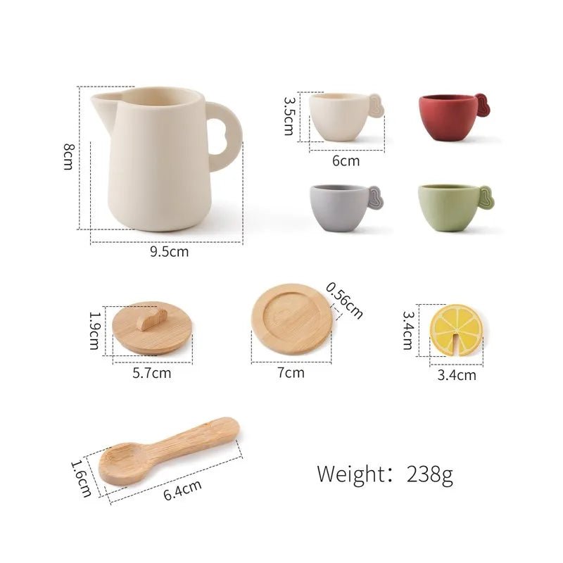 Wooden Montessori Toys Playing House Afternoon Tea Set - Tiny Explorers Club